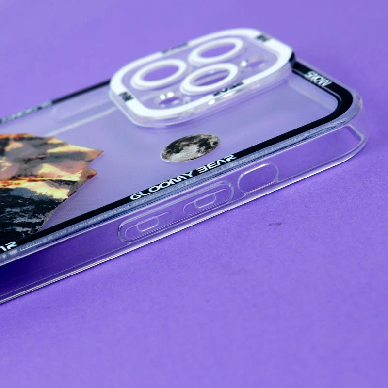 قاب ژله ای شفاف طرح کوهستان محافظ لنزدار iPhone 13 Pro Max