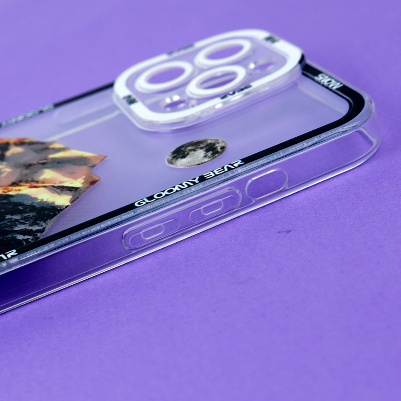 قاب ژله ای شفاف طرح کوهستان محافظ لنزدار iPhone 13 Pro Max