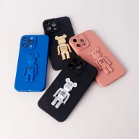 قاب سیلیکونی Bearbrick محافظ لنزدار iPhone 13 Pro Max