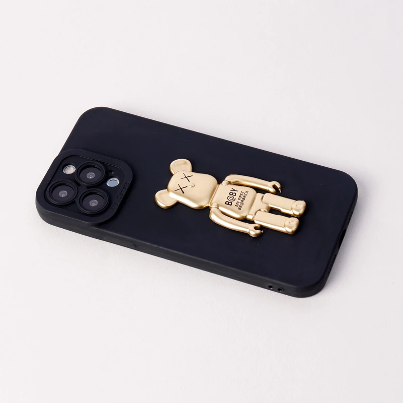 قاب سیلیکونی Bearbrick محافظ لنزدار iPhone 13 Pro Max