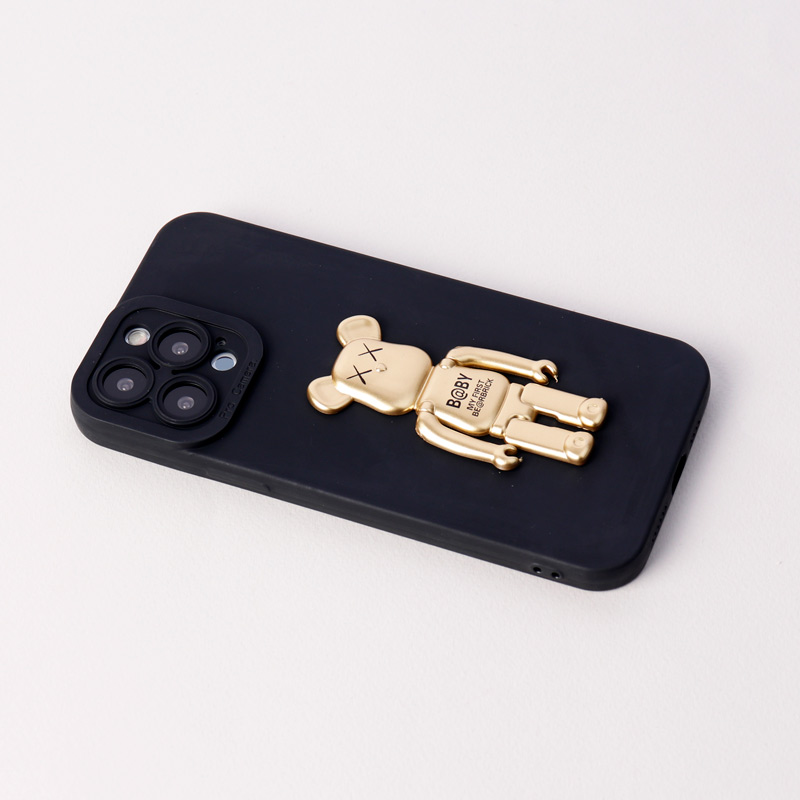 قاب سیلیکونی Bearbrick محافظ لنزدار iPhone 13 Pro Max