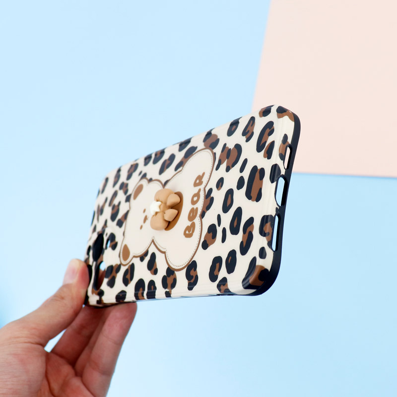 قاب طرحدار پلنگی Bear محافظ لنزدار iPhone 13 Pro Max
