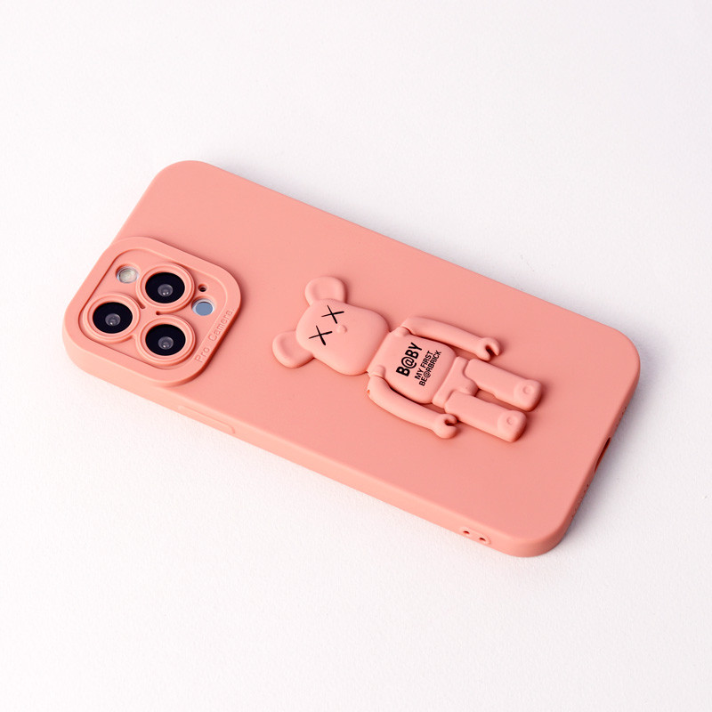 قاب سیلیکونی Bearbrick محافظ لنزدار iPhone 13 Pro Max