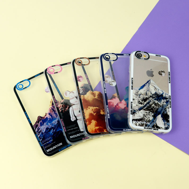 قاب ژله ای شفاف طرح کوهستان محافظ لنزدار iPhone 6s