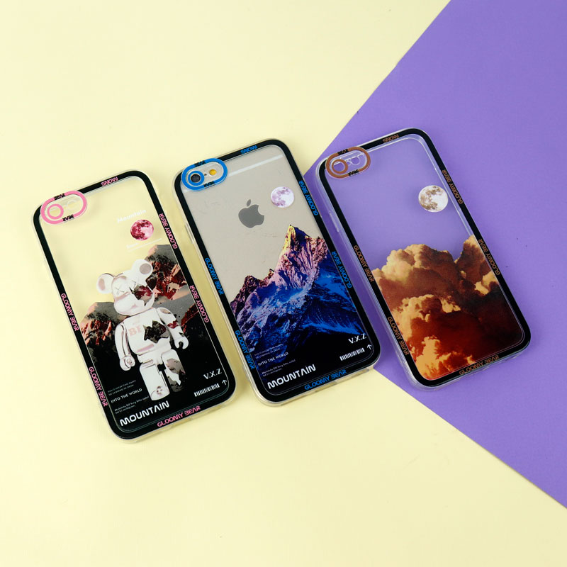 قاب ژله ای شفاف طرح کوهستان محافظ لنزدار iPhone 6s