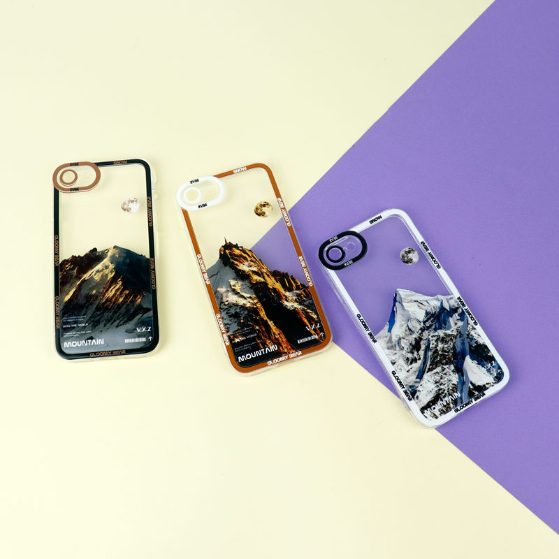 قاب ژله ای شفاف طرح کوهستان محافظ لنزدار iPhone 7 / 8