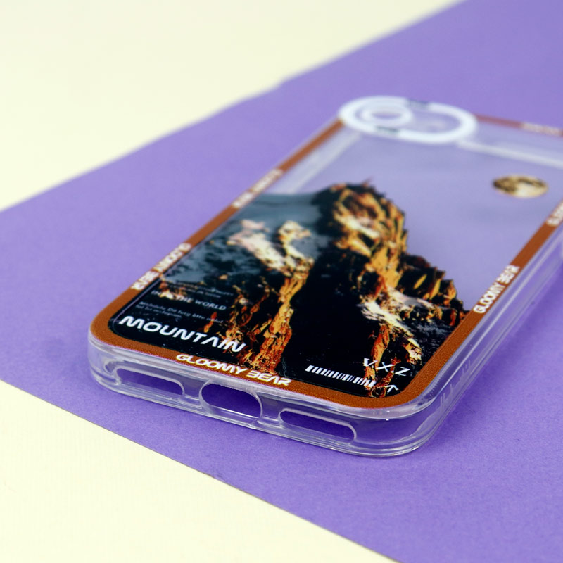 قاب ژله ای شفاف طرح کوهستان محافظ لنزدار iPhone 7 / 8