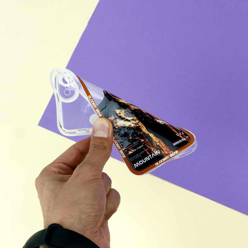 قاب ژله ای شفاف طرح کوهستان محافظ لنزدار iPhone 7 / 8
