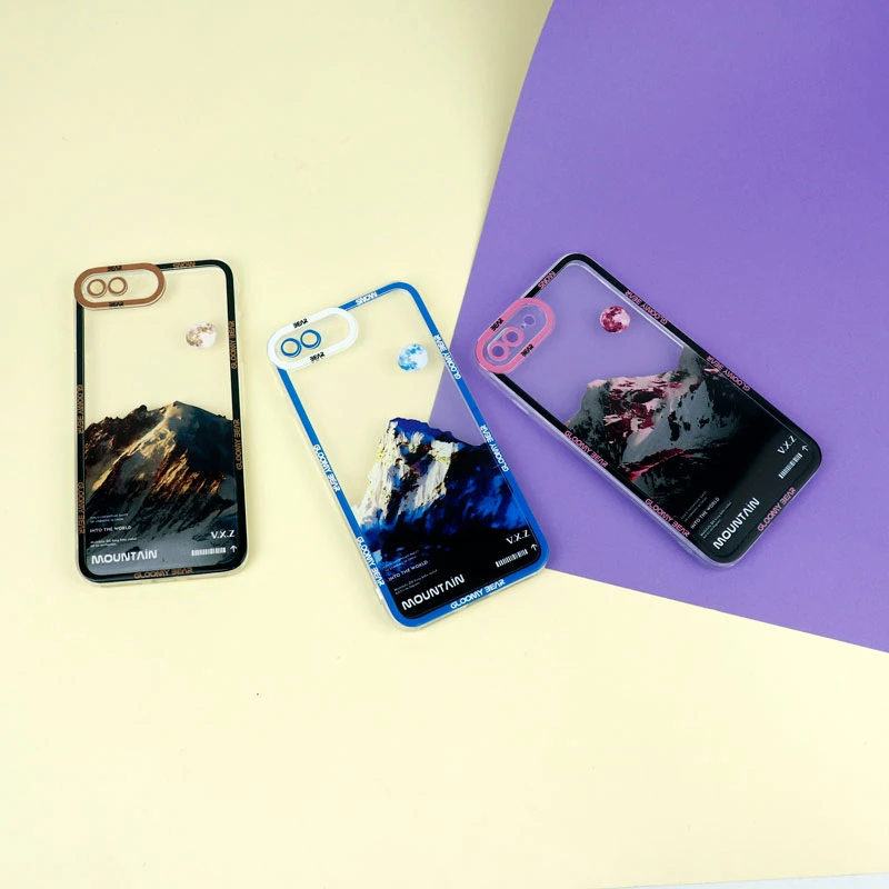 قاب ژله ای شفاف طرح کوهستان محافظ لنزدار iPhone 7 Plus / 8 Plus