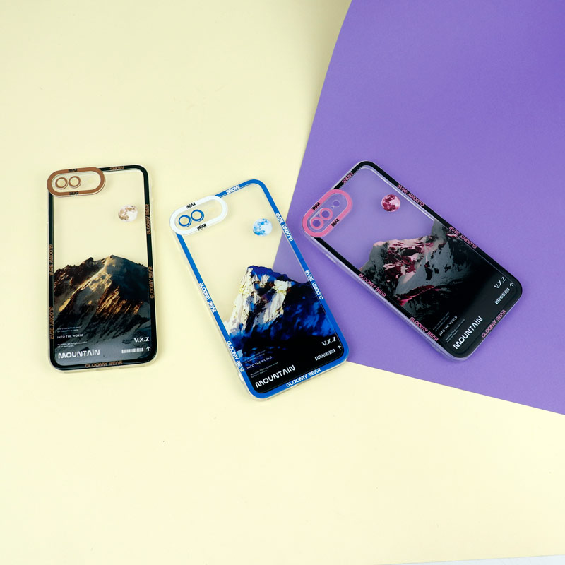 قاب ژله ای شفاف طرح کوهستان محافظ لنزدار iPhone 7 Plus / 8 Plus