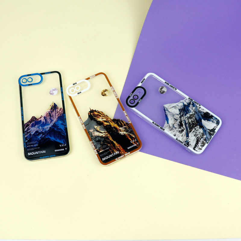 قاب ژله ای شفاف طرح کوهستان محافظ لنزدار iPhone 7 Plus / 8 Plus