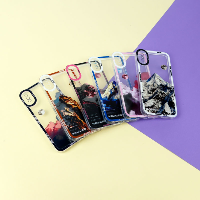 قاب ژله ای شفاف طرح کوهستان محافظ لنزدار iPhone X