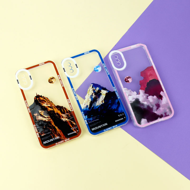 قاب ژله ای شفاف طرح کوهستان محافظ لنزدار iPhone X