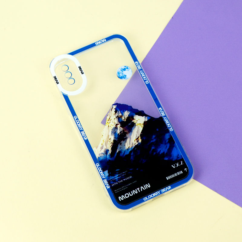 قاب ژله ای شفاف طرح کوهستان محافظ لنزدار iPhone X