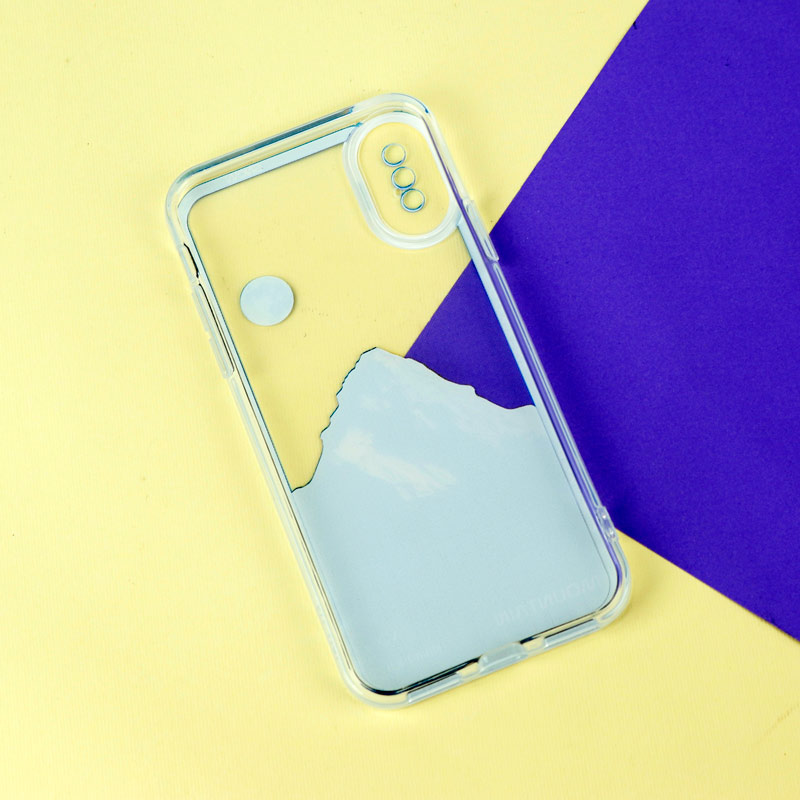 قاب ژله ای شفاف طرح کوهستان محافظ لنزدار iPhone X