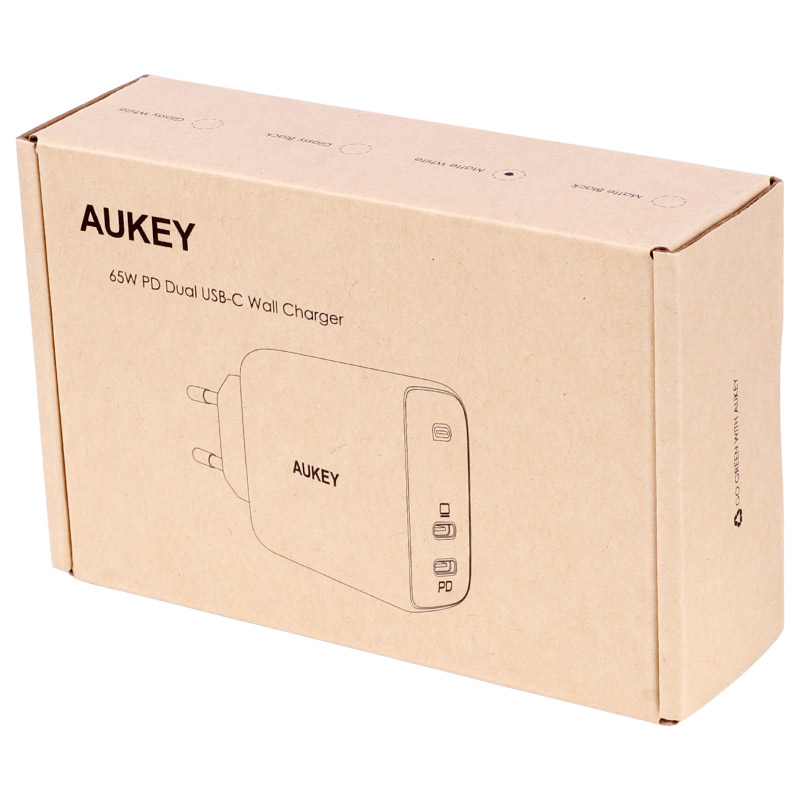 کلگی فست شارژ Aukey PA-B4 2Port 3.25A PD 65W Type-C