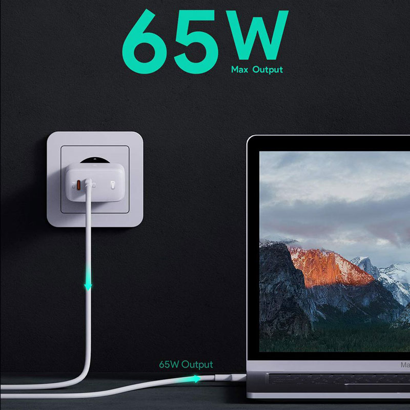 کلگی فست شارژ Aukey PA-B4 2Port 3.25A PD 65W Type-C