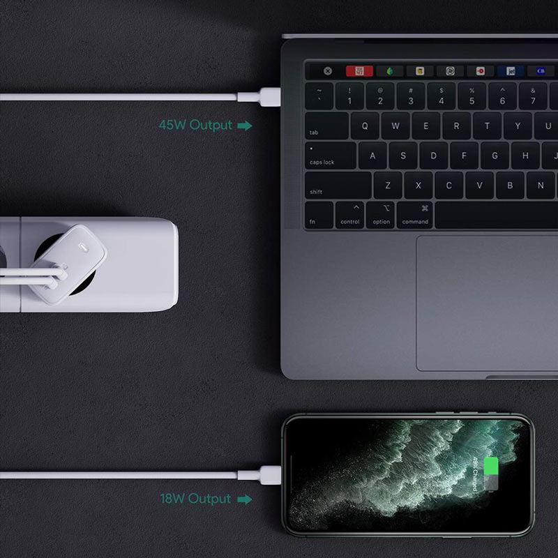 کلگی فست شارژ Aukey PA-B4 2Port 3.25A PD 65W Type-C