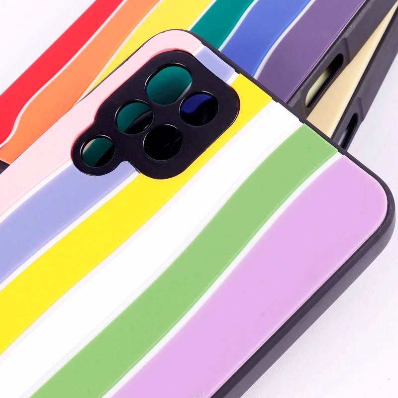 قاب ضد ضربه رنگین کمانی محافظ لنزدار Samsung Galaxy A12