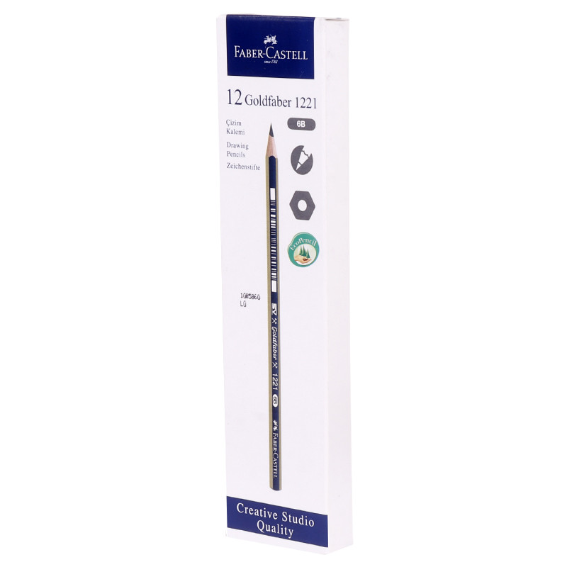 مداد طراحی فابر کاستل Faber-Castell 1221 6B بسته 12 عددی