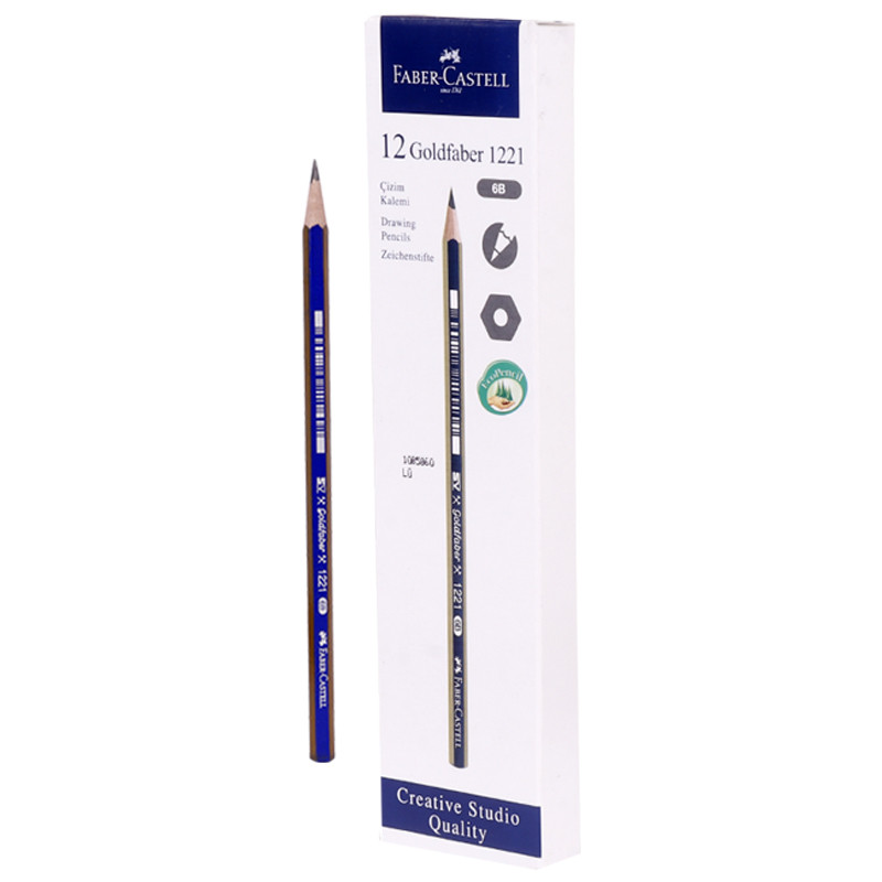 مداد طراحی فابر کاستل Faber-Castell 1221 6B بسته 12 عددی