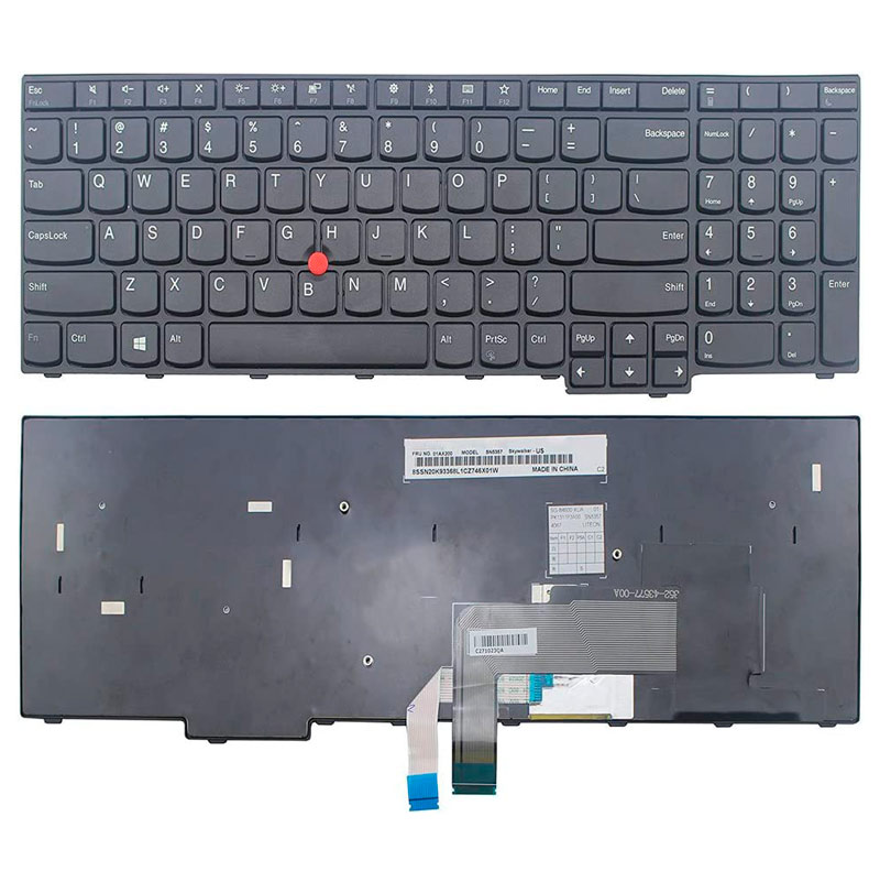کیبورد لپ تاپ لنوو Lenovo ThinkPad E570 / E575 با فریم مشکی