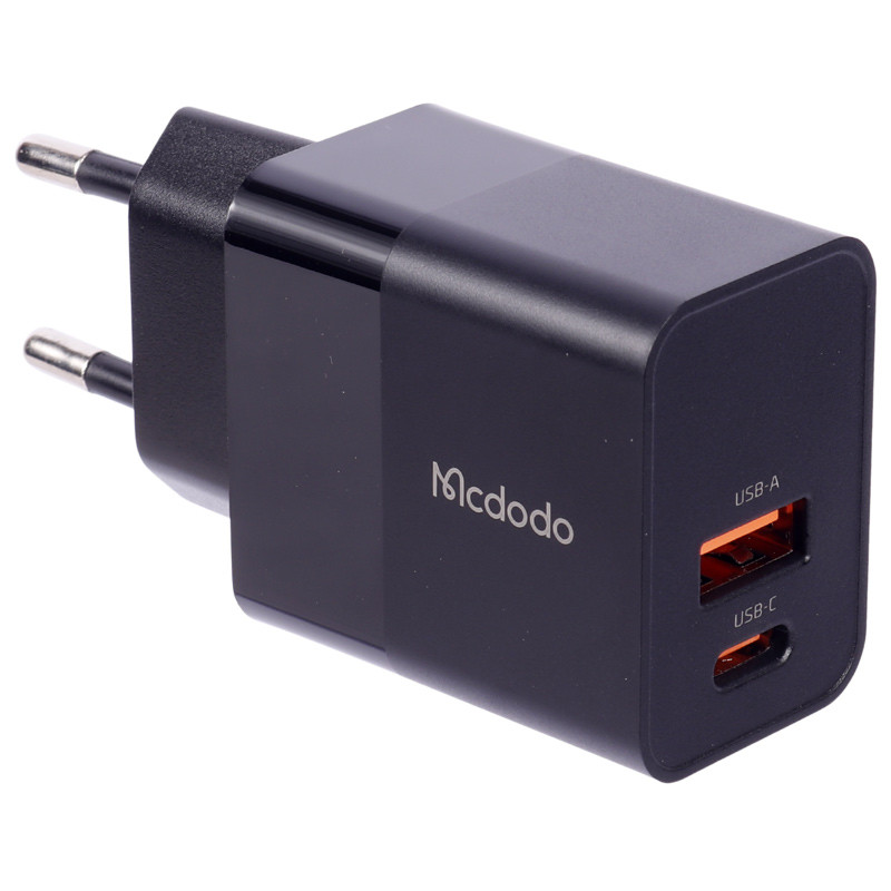 شارژر دیواری فست شارژ Mcdodo CH-1952 2Port 3A QC3.0 PD 20W + کابل آیفونی