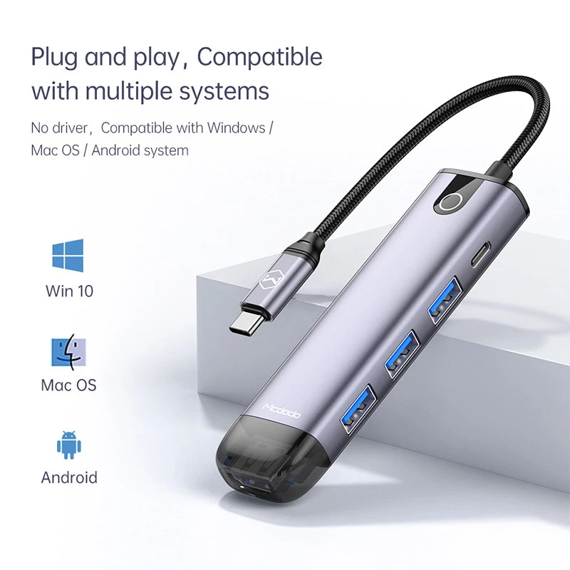هاب Mcdodo HU-7750 USB 3.0/HDMI/Type-C PD To Type-C