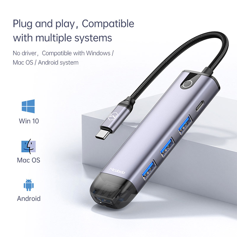 هاب Mcdodo HU-7750 USB 3.0/HDMI/Type-C PD To Type-C