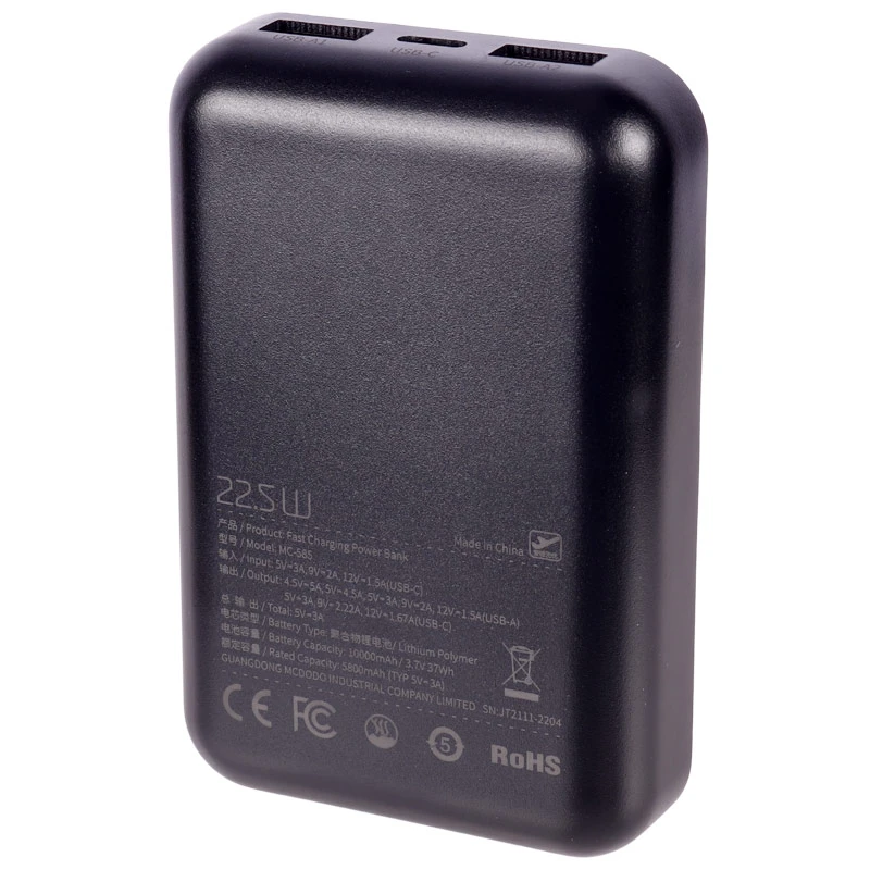 پاور بانک فست شارژ مک دودو MC-585 QC PD 22.5W ظرفیت 10000 میلی آمپر ساعت