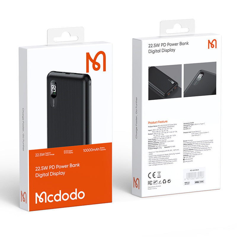 پاور بانک فست شارژ 10000 مک دودو Mcdodo MC-604 22.5W QC PD