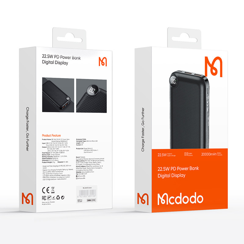 پاور بانک فست شارژ 20000 مک دودو Mcdodo MC-716 22.5W QC PD