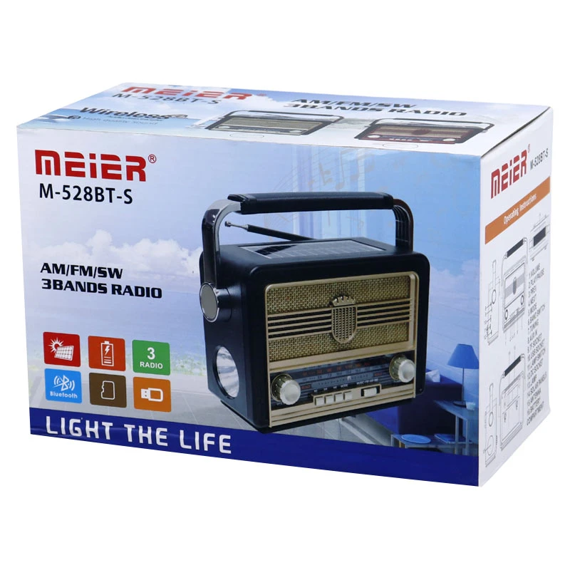 رادیو اسپیکر بلوتوثی رم و فلش خور خورشیدی Meier M-528BT-S