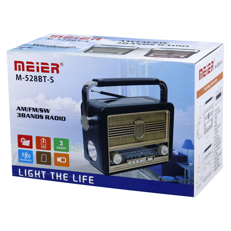 رادیو اسپیکر بلوتوثی رم و فلش خور خورشیدی Meier M-528BT-S