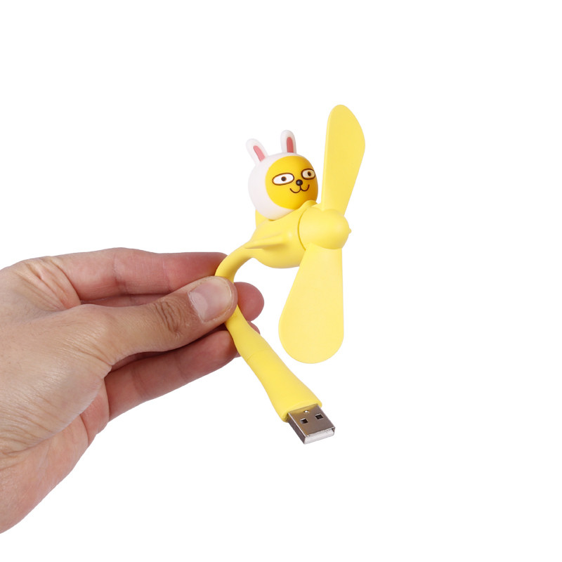 پنکه همراه عروسکی Micro USB + تبدیل USB
