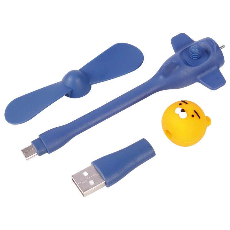 پنکه همراه عروسکی Micro USB + تبدیل USB