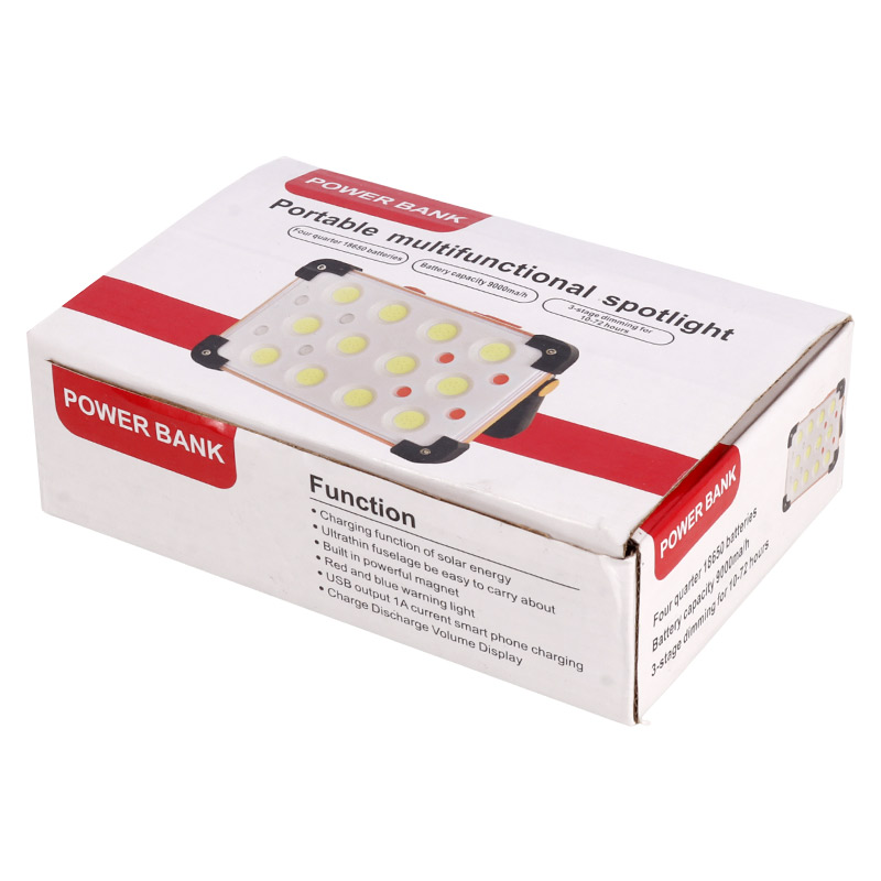 پروژکتور سیار شارژی و پاوربانک 9000 خورشیدی GH9