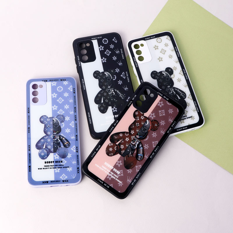 قاب پشت گلسی Robot Bear محافظ لنزدار Samsung Galaxy A03s / A02s
