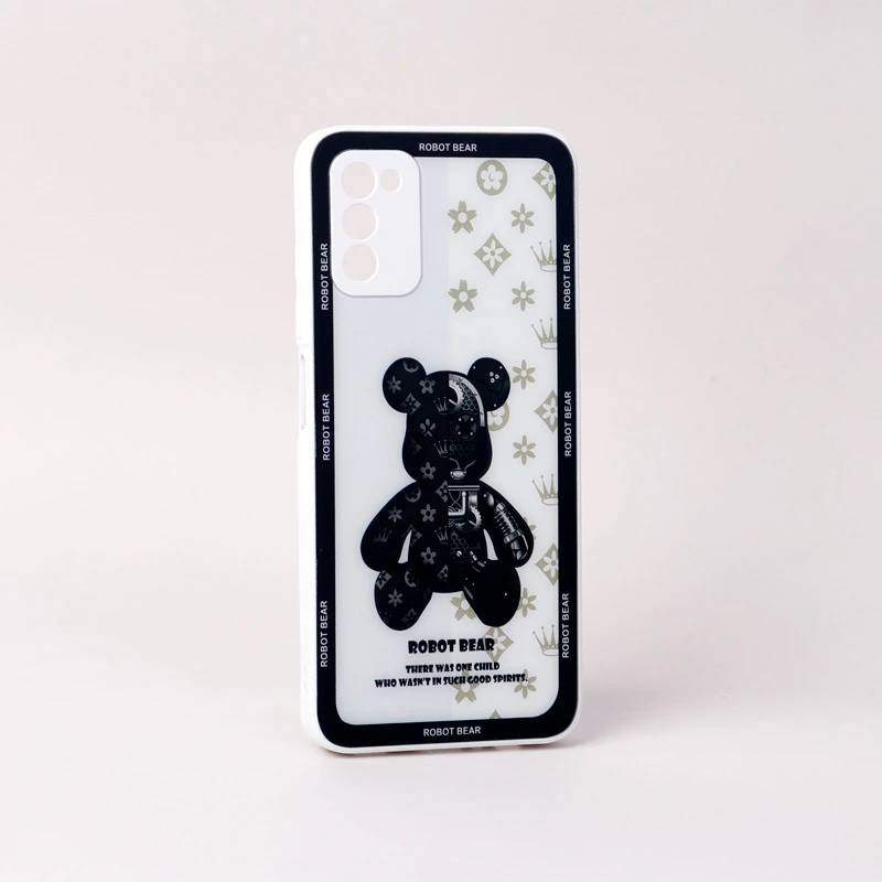 قاب پشت گلسی Robot Bear محافظ لنزدار Samsung Galaxy A03s / A02s
