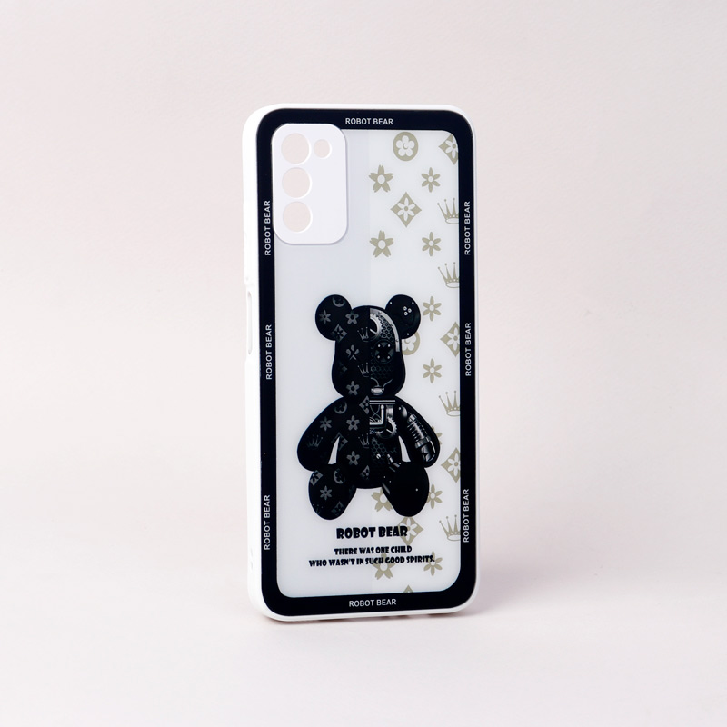 قاب پشت گلسی Robot Bear محافظ لنزدار Samsung Galaxy A03s / A02s