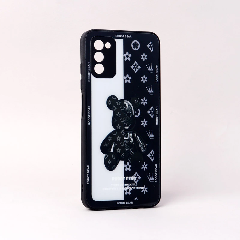 قاب پشت گلسی Robot Bear محافظ لنزدار Samsung Galaxy A03s / A02s