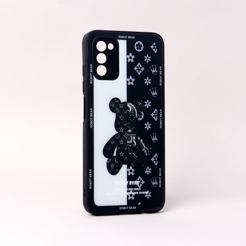قاب پشت گلسی Robot Bear محافظ لنزدار Samsung Galaxy A03s / A02s