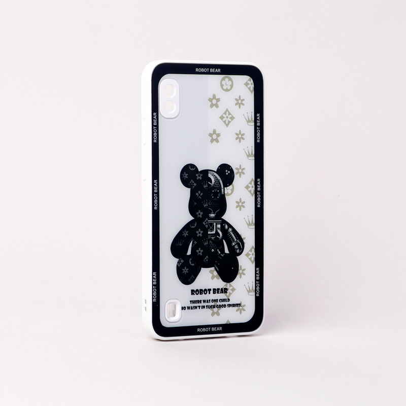 قاب پشت گلسی Robot Bear محافظ لنزدار Samsung Galaxy A10 سفید