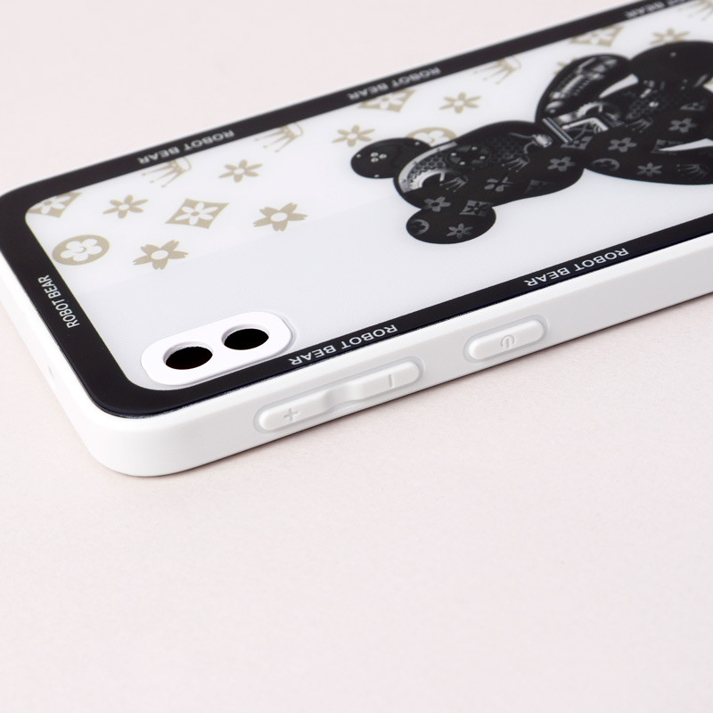 قاب پشت گلسی Robot Bear محافظ لنزدار Samsung Galaxy A10 سفید