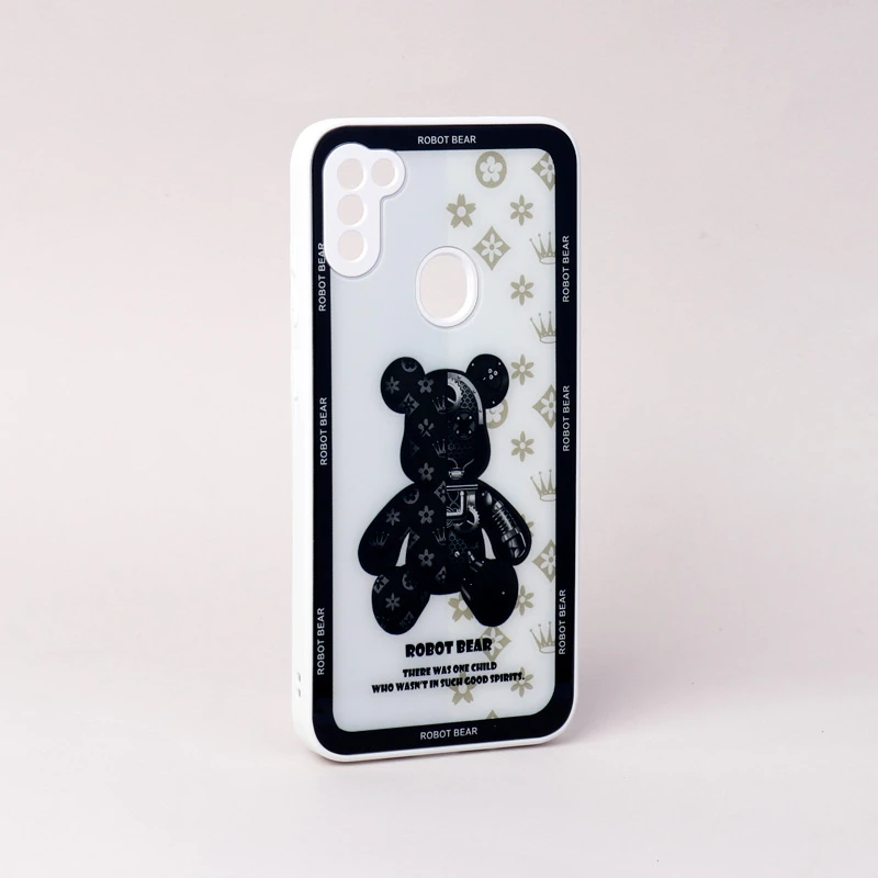 قاب پشت گلسی Robot Bear محافظ لنزدار Samsung Galaxy A11