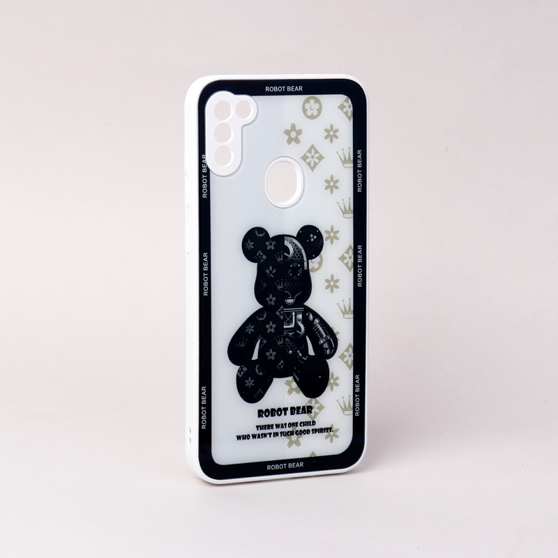 قاب پشت گلسی Robot Bear محافظ لنزدار Samsung Galaxy A11