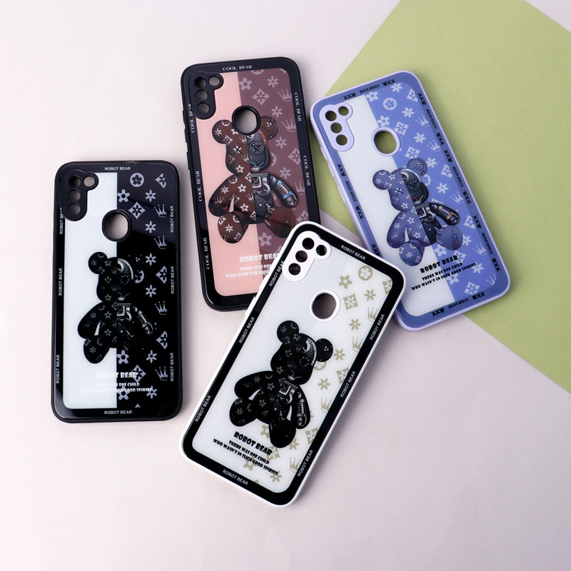 قاب پشت گلسی Robot Bear محافظ لنزدار Samsung Galaxy A11