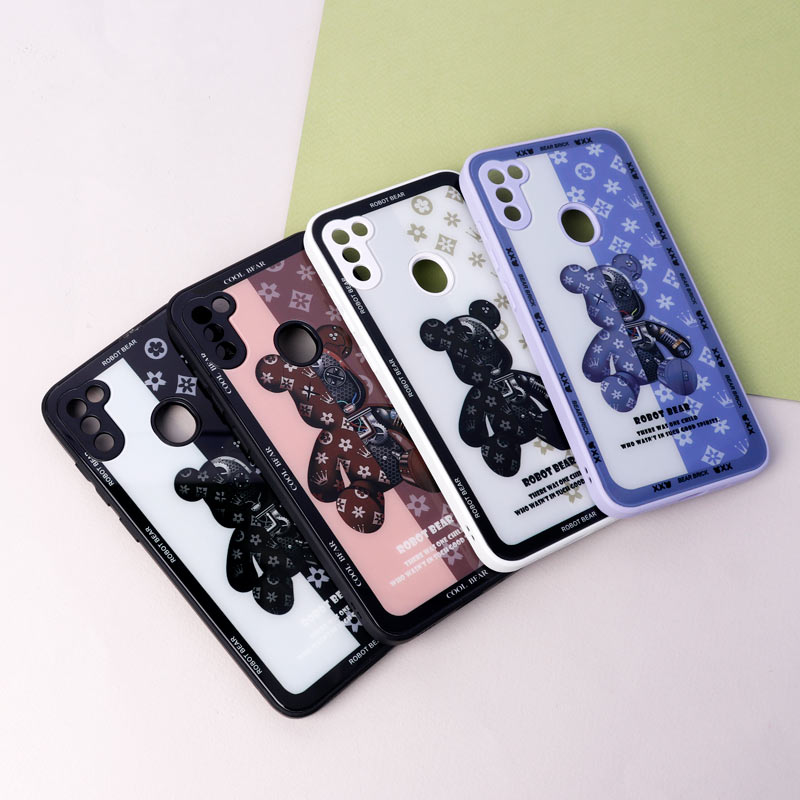 قاب پشت گلسی Robot Bear محافظ لنزدار Samsung Galaxy A11