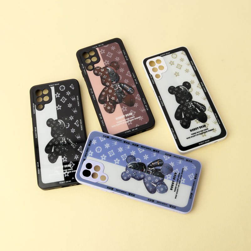 قاب پشت گلسی Robot Bear محافظ لنزدار Samsung Galaxy A12