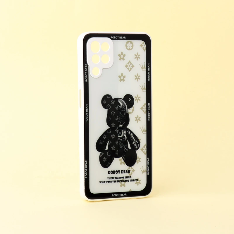 قاب پشت گلسی Robot Bear محافظ لنزدار Samsung Galaxy A12